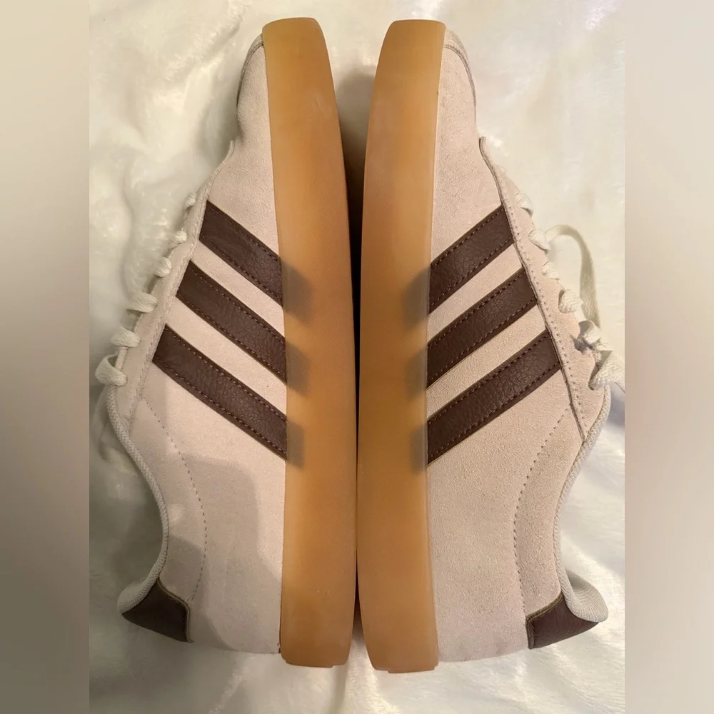 Adidas Beige and Dark Brown Sneakers - Picture 9 of 11
